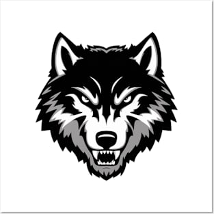 Menacing Wolf Face Posters and Art